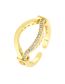 Fashion 1# Brass Diamond Geometric Cutout Open Ring