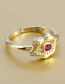 Fashion Rose Diamond Bronze Zirconium Eye Ring