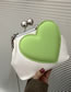 Fashion White With Green Pu Heart Irregular Clip Buckle Bag