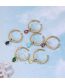 Fashion Powder Zirconium Water Droplets Brass Gold Plated Beaded Drop Open Ring