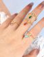Fashion Lansong Horse Eye Brass Gold Plated Beaded Marquise Zirconium Open Ring
