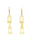 Fashion Gold Pure Copper U-shaped Horseshoe Buckle Chain Earrings