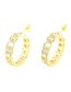 Fashion White Gold Bronze Zirconium Geometric Chain C Star Earrings