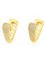 Fashion Gold Brass Inlaid Zirconium V-shaped Earrings