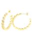 Fashion Gold Brass-set Zirconium Diamond C-shaped Earrings