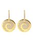 Fashion Golden Leo Bronze Zirconium Geometric Medal Stud Earrings