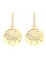 Fashion Golden Galaxy Bronze Zirconium Geometric Medal Stud Earrings