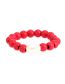 Fashion Red Pure Copper Painted Beaded Ring