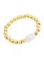 Fashion White Gold Pearl Gold Plated Copper Beaded Ring