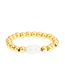 Fashion Golden Pearl Gold Plated Copper Beaded Ring