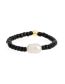 Fashion Cyan Glass Rice Beads Pearl Beaded Ring