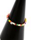 Fashion Black Colorful Glass Rice Beaded Ring