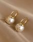 Fashion Gold Brass Diamond Star Pearl Earrings