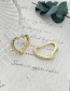 Fashion Silver Copper Set Zircon Heart Stud Earrings
