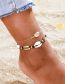 Fashion Gold Alloy Geometric Cord Braided Shell Double Layer Anklet
