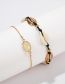 Fashion Gold Alloy Geometric Cord Braided Shell Double Layer Anklet