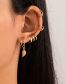 Fashion Gold Alloy Geometric Hollow Leaf Ear Cuff Set