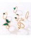 Fashion Gold Alloy Diamond Butterfly Snake Drop Ring Set