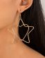 Fashion Gold Alloy Open Heart Pentagram Earrings