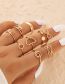 Fashion Gold Alloy Geometric Cutout Heart Bow Ring Set