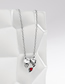 Fashion Silver Alloy Diamond Heart Skull Necklace