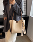 Fashion White With Brown Pu Large Capacity Shoulder Bag