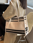 Fashion White Canvas Striped Large Capacity Shoulder Bag