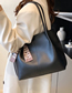 Fashion Black Large-capacity Shoulder Bag With Pu Scarf