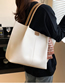 Fashion Creamy-white Large-capacity Shoulder Bag With Pu Scarf