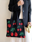 Fashion Black Wool Knit Large Capacity Shoulder Bag