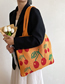 Fashion Orange Wool Knit Large Capacity Shoulder Bag