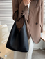 Fashion Black Pu Soft Leather Large Capacity Shoulder Bag