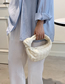 Fashion White Pu Diamond Woven Handbag