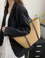 Fashion Black Pu Straw Large Capacity Handbag