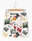 Fashion Color Linen Print Skirt