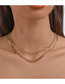Fashion Gold Alloy Geometric Rhinestone Chain Double Necklace
