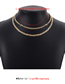 Fashion Gold Alloy Geometric Rhinestone Chain Double Necklace