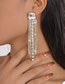 Fashion White K Alloy Diamond Tassel Earrings