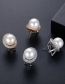 Fashion Champagne Gold Copper Inlaid Zirconia Pearl Stud Earrings