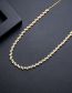 Fashion 18k Gold Bronze Zirconium Geometric Pull Necklace