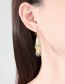 Fashion White Gold Bronze Zirconium Geometric Drop Earrings