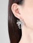 Fashion White Gold Brass Microset Zirconium Butterfly Stud Earrings