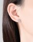 Fashion White Gold Bronze Zirconium Elk Snowflake Asymmetric Stud Earrings