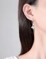 Fashion White Gold Copper Zirconium Geometric Earrings