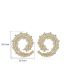 Fashion White Gold Bronze Zirconium Geometric Stud Earrings