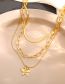 Fashion Gold Alloy Geometric Snake Bone Chain Butterfly Multilayer Necklace