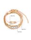 Fashion Gold Alloy Diamond Heart Alphabet Bead Chain Bracelet Set