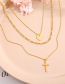 Fashion Gold Alloy Geometric Cross Necklace