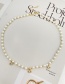 Fashion Gold-2 Bronze Zirconium Butterfly Pearl Beaded Necklace