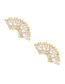 Fashion White Brass Inset Zirconium Scallop Stud Earrings